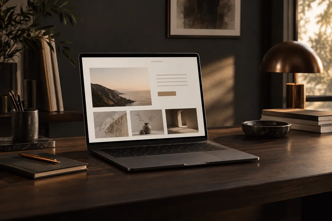 Laptop z projektem strony internetowej